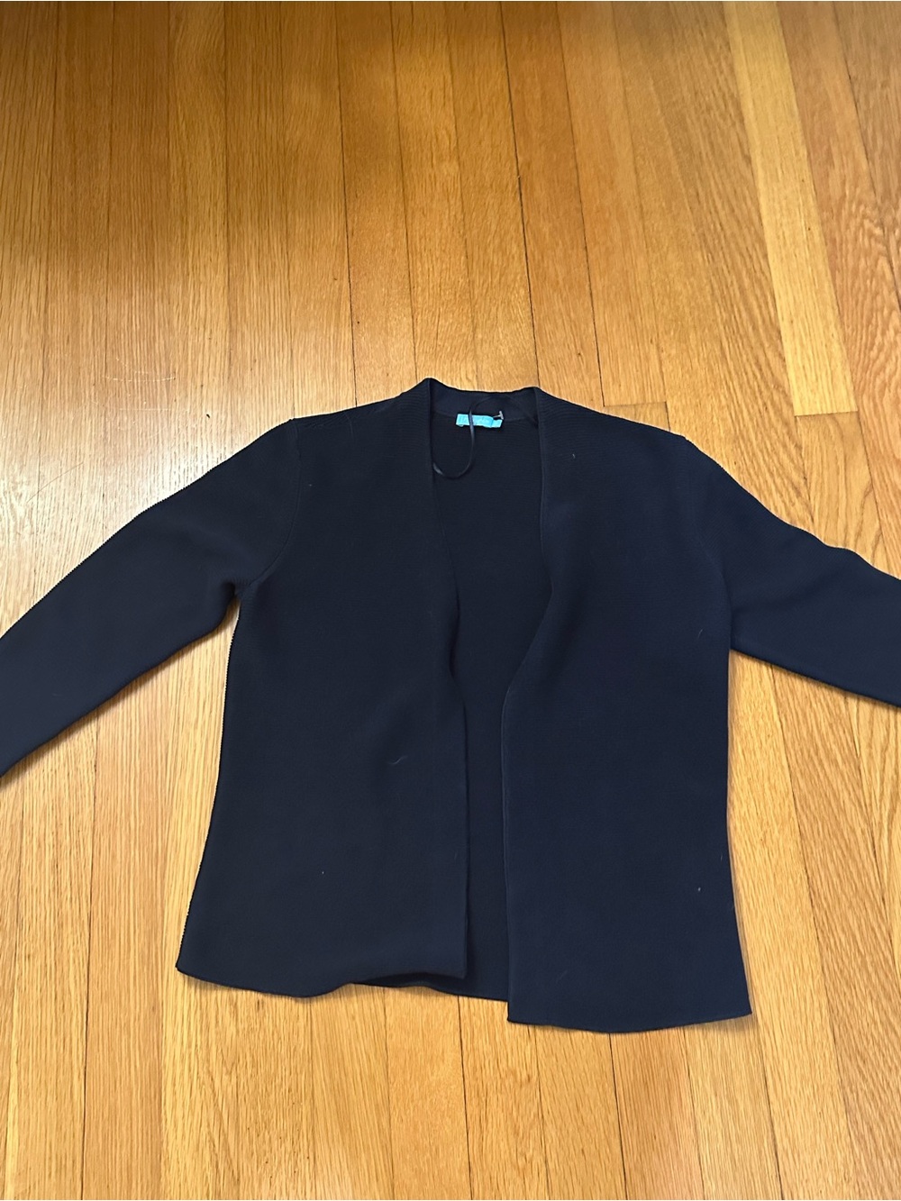 J. McLaughlin Open-Front Women's navy cardigan preppy quiet luxury